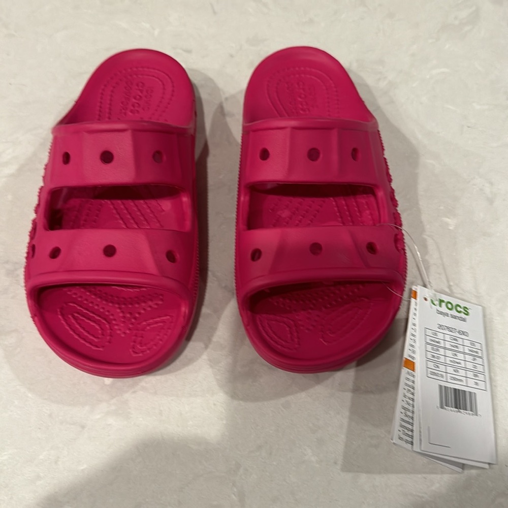 NWT Crocs Pink Baya Sandals Size 6W - Picture 2 of 7